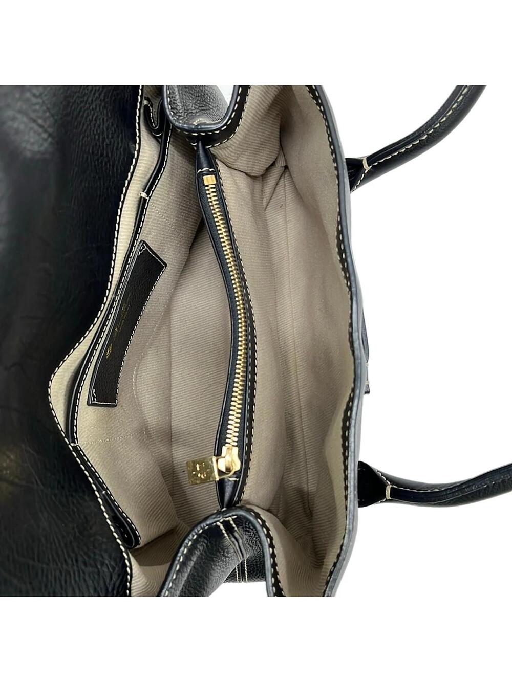 Loro Piana Black Leather Shoulder Bag #279445L62B - Picture 7 of 9